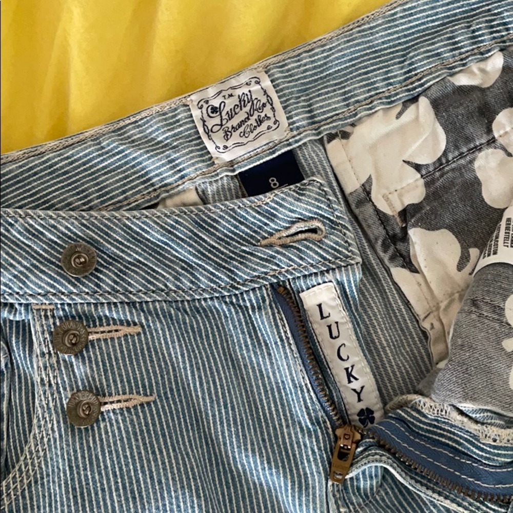 Lucky brand pinstripe denim shorts